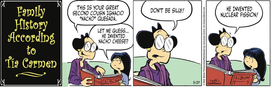 "This is your great second cousin Ignacio 'Nacho' Quesada."