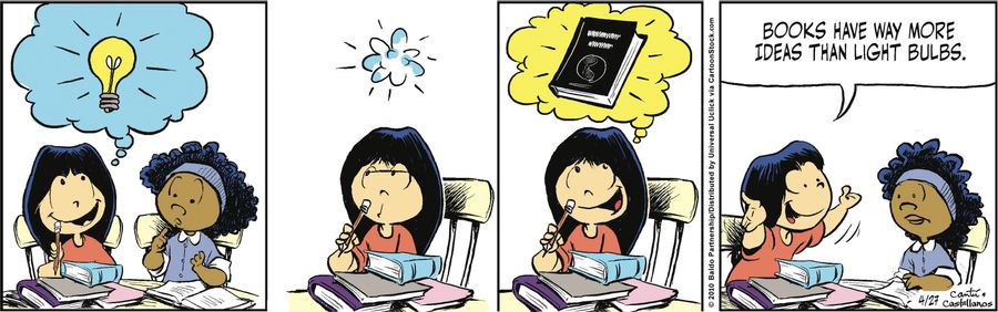 "Books have way more ideas than light bulbs."