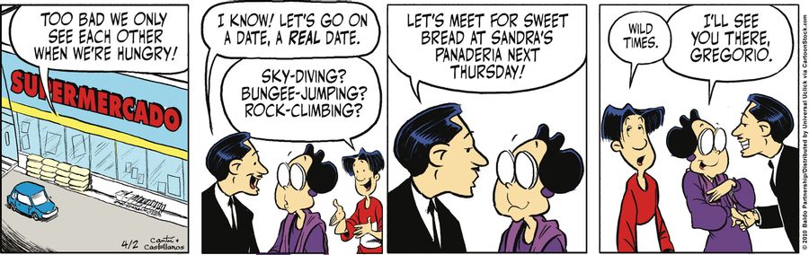 "Too bad we only see each other when we're hungry! I know! Let's go on a date, a real date!"