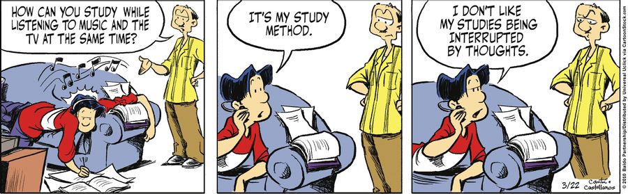 "How can you study while listening to music and TV at the same time?"
