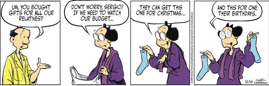 "Um, you bought gifts for all our relatives?"