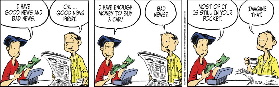 "I have enough money to buy a car!"