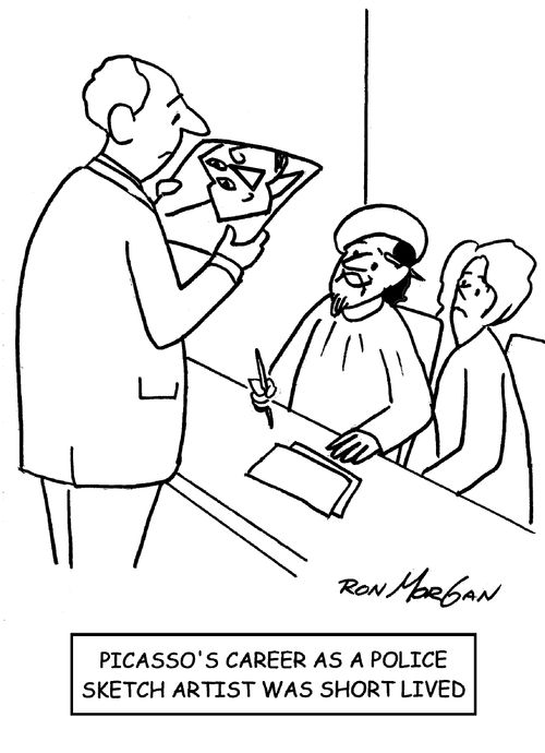 Picasso's career as a police sketch artist was short lived.
