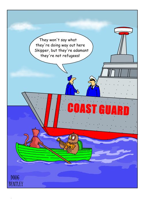 "They won't say what they're doing way out here Skipper, but they're adamant they're not refugees!"