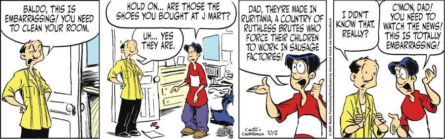 "Baldo! This is embarrassing! You need to clean your room."