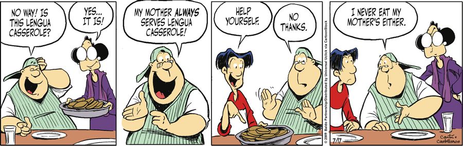 "My mother always serves lengua casserole!"
