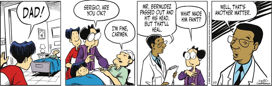 "Mr. Bermudez passed out and hit his head, but that'll heal."