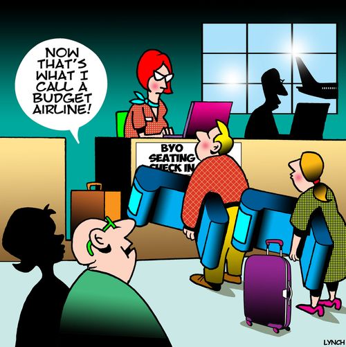 "Now THAT's what I call a budget airline!"