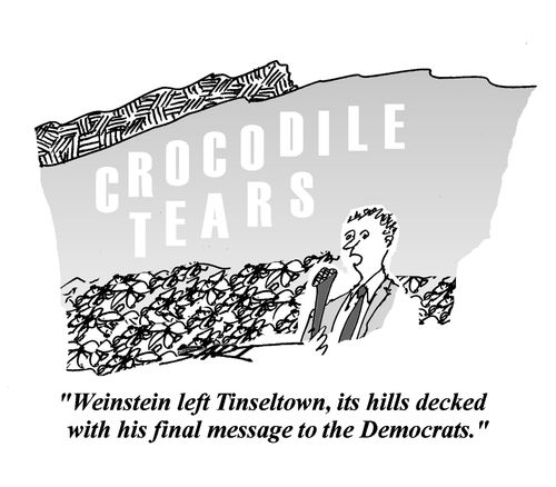 "Weinstein left Tinseltown, its hills decked with his final message to the Democrats."