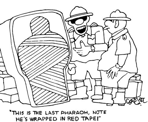 "This is the last pharaoh, note he's wrapped in red tape."