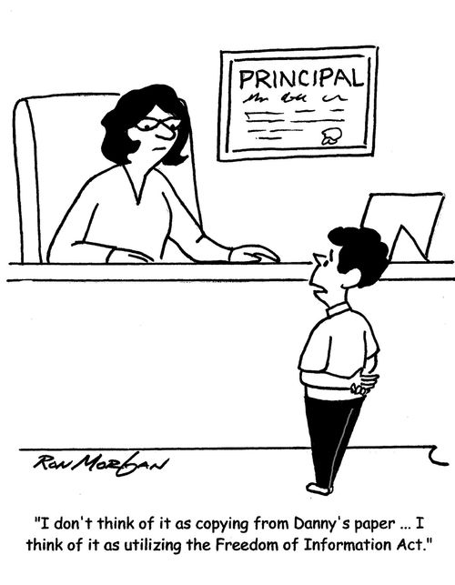 "I don't think of it as copying from Danny's paper ... I think of it as utilizing the Freedom of Information Act."