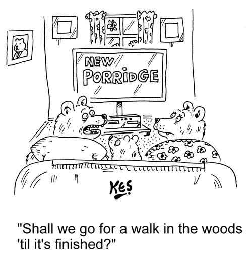 "Shall we go for a walk in the woods 'til it's finished?"
