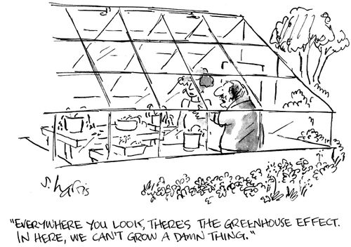 "Everywhere you look, there's the greenhouse effect.  In here, we can't grow anything."