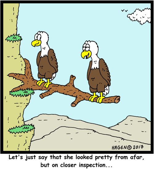 "Let's just say that she looked pretty from afar, but on closer inspection..."