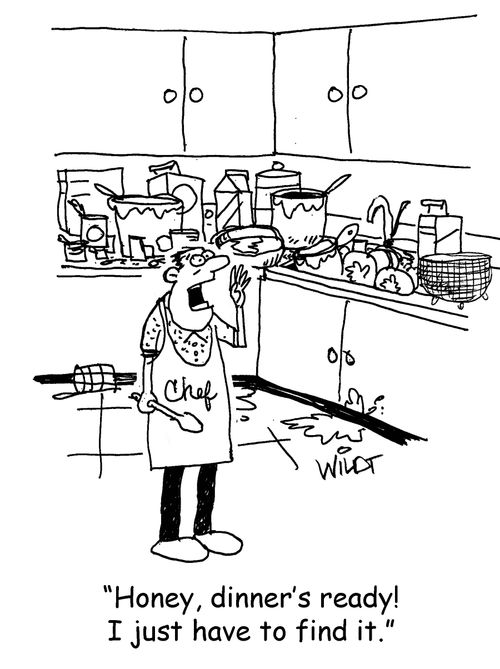 "Honey, dinner's ready! I just have to find it."