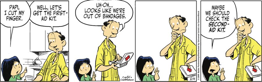 "Papi, I cut my finger."