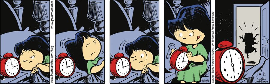 Gracie tries and fails to sleep on Christmas Eve.
