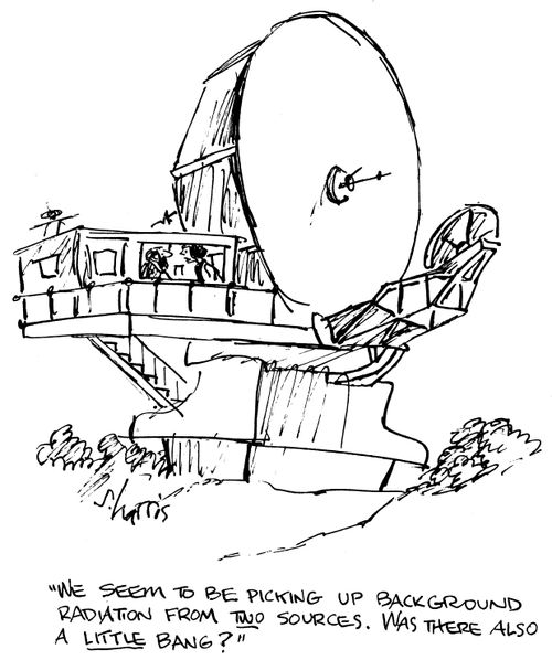 "We seem to be picking up background radiation from two sources.  Was there also a little bang?"