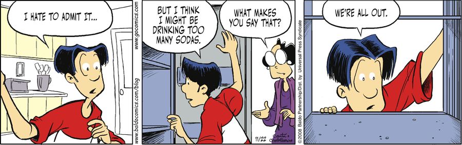 "I hate to admit it...but I think I might be drinking too many sodas."