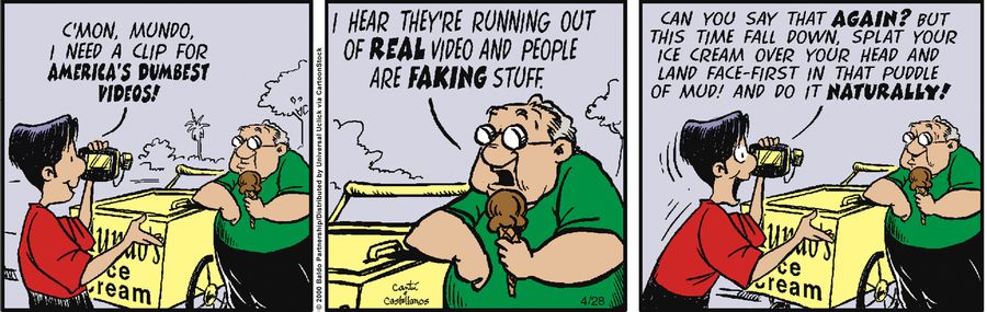 "I hear they running out of real video and people are faking stuff."
