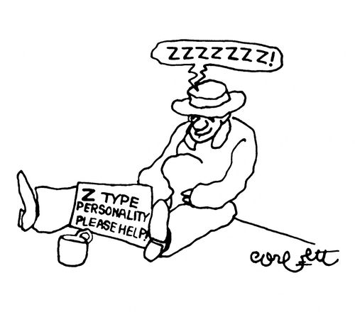 Z type personality. Please help! Sleeping man lieing on sidewalk  