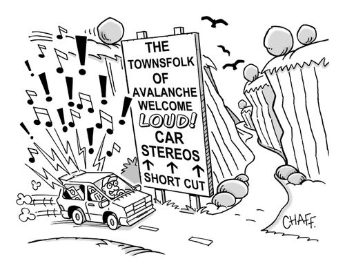 The Townsfolk of Avalanche Welcome Loud Car Stereos...Short Cut. 