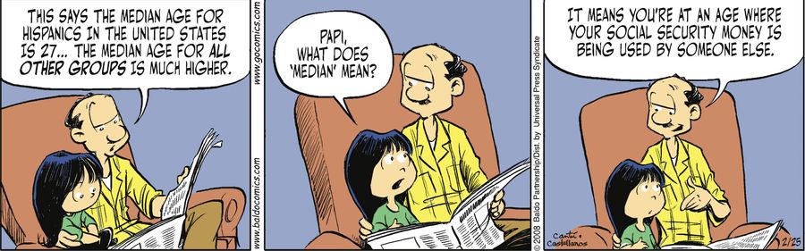 "This says the median age for Hispanics in the United States is 27...the median age for all the other groups is much higher."