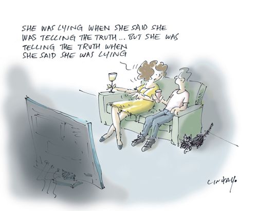 "She was lying when she said she said she was telling the truth... but she was telling the truth when she said she was lying."
