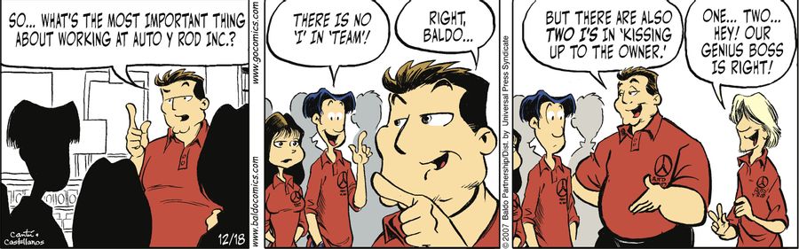 "So...what's the most important thing about working at Auto y Rod Inc.?"
