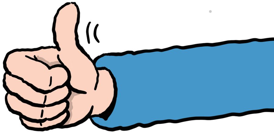 A hand giving the thumbs up sign