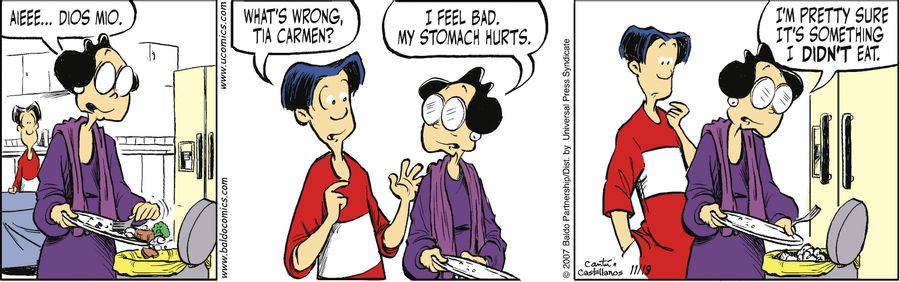 "I feel bad. My stomach hurts. I'm pretty sure it was something I didn't eat."
