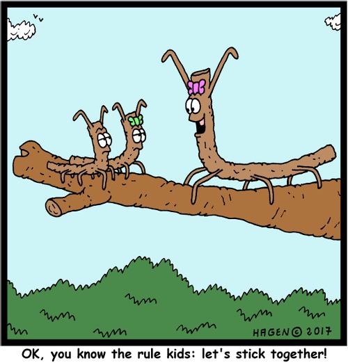 "OK, you know the rule kids: let's stick together!"