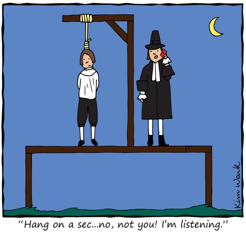 "Hang on a sec...no, not you! I'm listening."