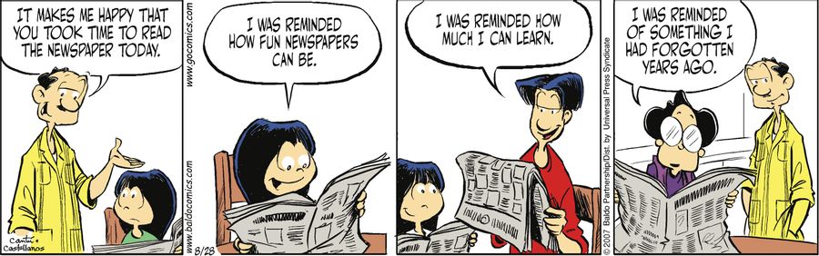"It makes me happy that you took time to read the newspaper today."