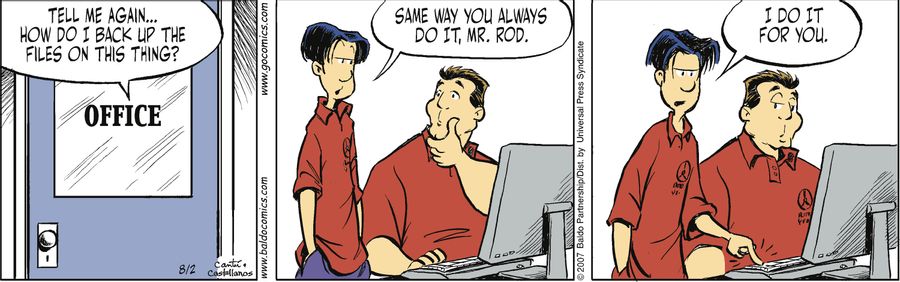 "Tell me again...how do I back up the files on this thing?"