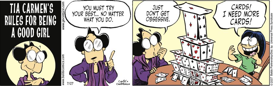 "You must try your best...no matter what you do. Just don't get obsessive."