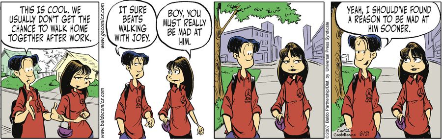 "This is cool. We usually don't get the chance to walk home together after work."