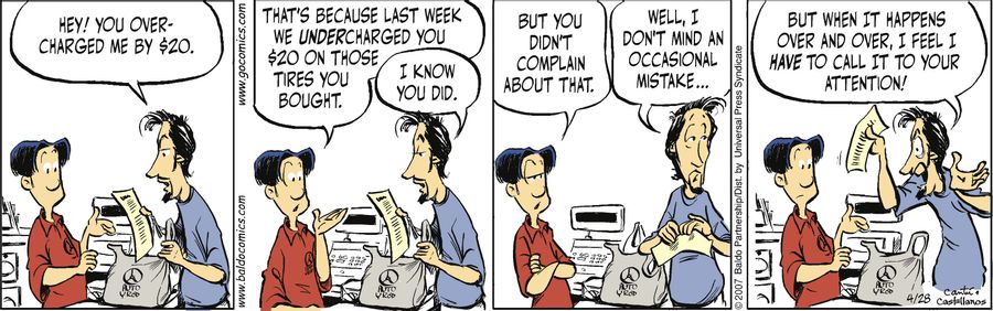 "Hey! You overcharged me by $20."
