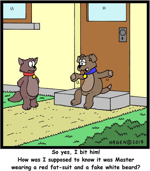 "So yes, I bit him! How was I supposed to know it was Master wearing a red fat-suit and a fake white beard?"