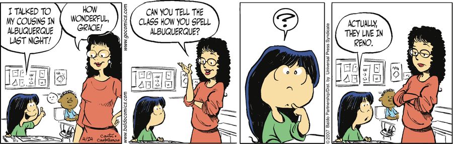 "Can you tell the class how you spell Albuquerque?"