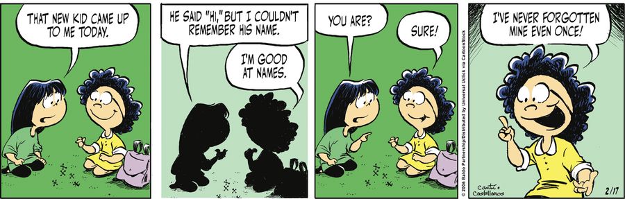 "That new kid came up to me today. He said 'hi,' but I couldn't remember his name."
