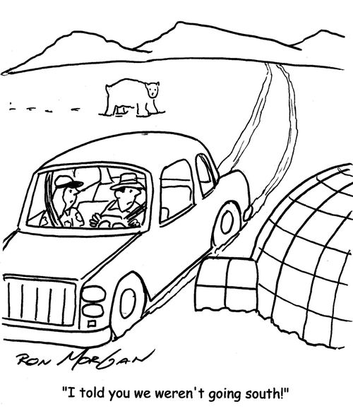 "I told you we weren't going south."