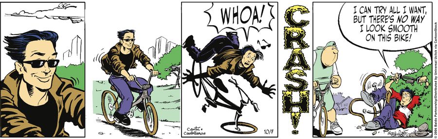 "I can try all I want, but there's no way I look smooth on this bike!"