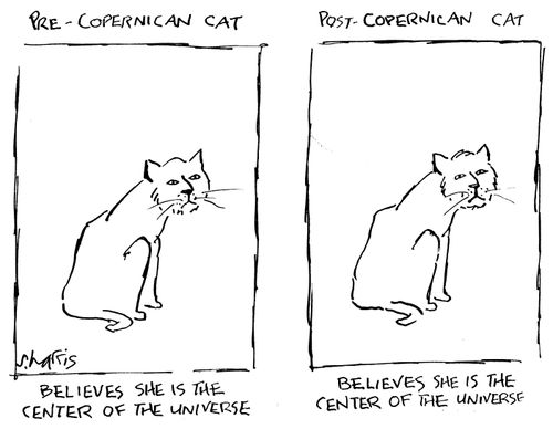 Pre-Copernican cat and Post-Copernican cat.