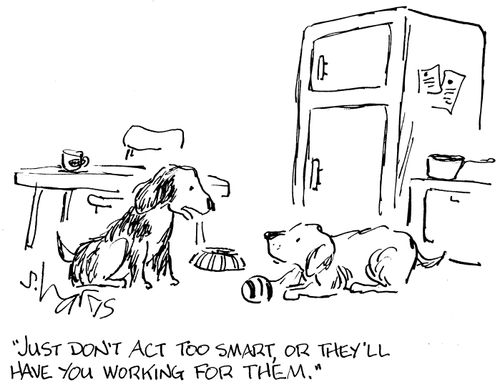 "Just don't act too smart, or they'll have you working for them."