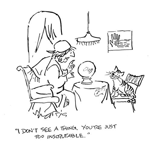 "I don't see a thing. You're just too inscrutable."