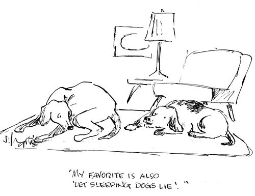 "My favorite is also 'let sleeping dogs lie'."