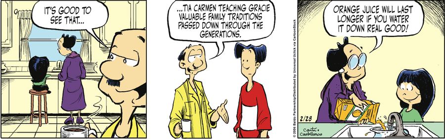 "It's good to see that... ...Tia Carmen teaching Gracie valuable family traditions passed down through the generations."