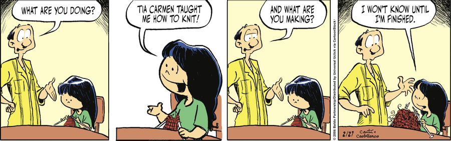"Tia Carmen taught me how to knit!"