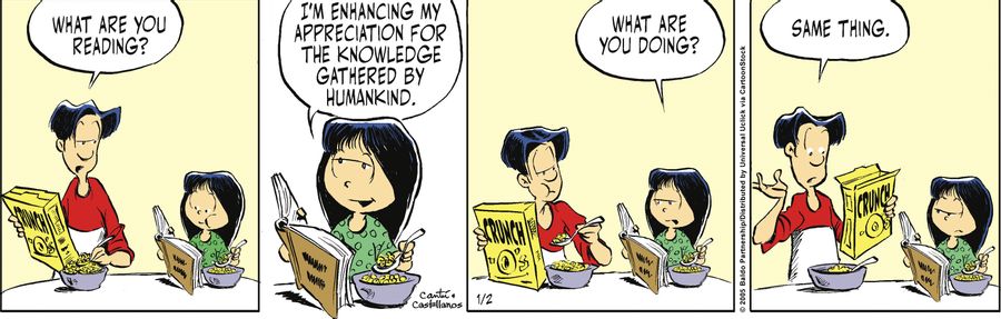 "I'm enhancing my appreciation for the knowledge gathered by humankind."